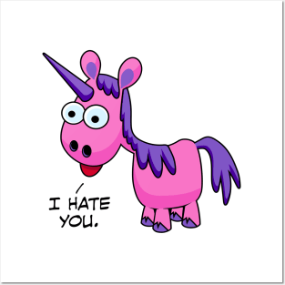 Unicorn Says I Hate You Posters and Art